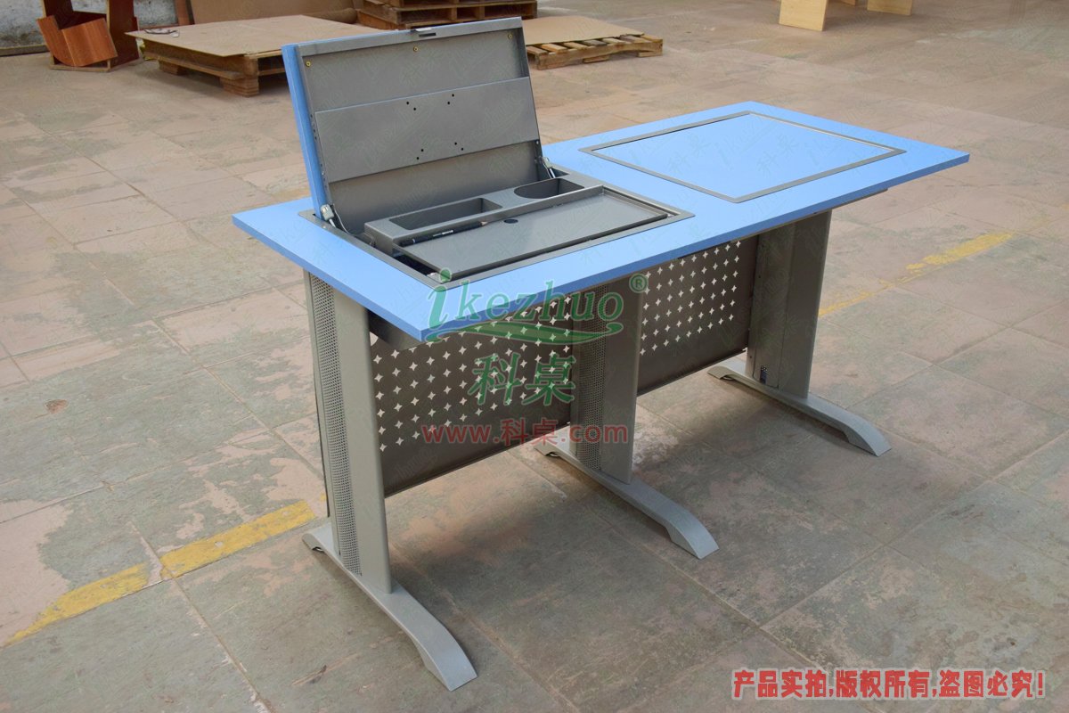 科桌家具,翻轉(zhuǎn)電腦桌,雙人金屬腳架手動箱體翻轉(zhuǎn)電腦桌 科桌家具,翻轉(zhuǎn)電腦桌,雙人金屬腳架手動箱體翻轉(zhuǎn)電腦桌
