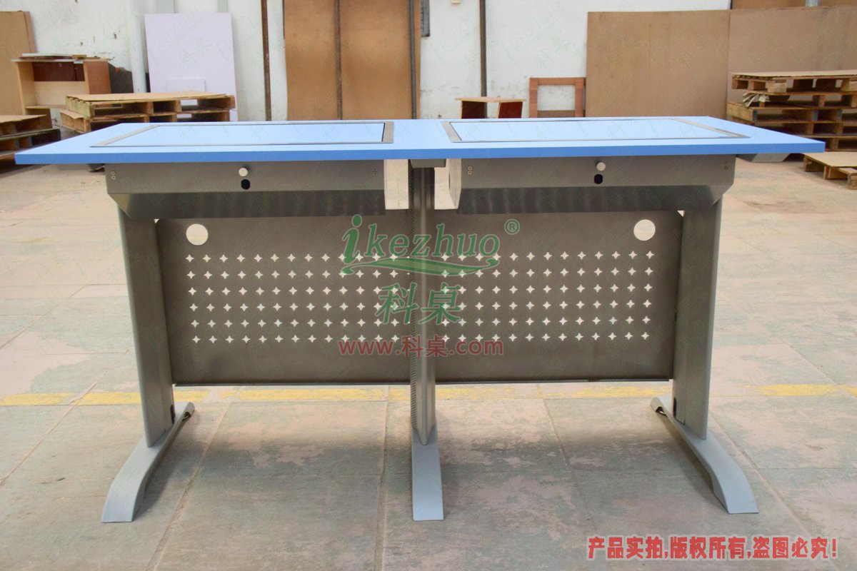 科桌家具,翻轉(zhuǎn)電腦桌,雙人金屬腳架手動箱體翻轉(zhuǎn)電腦桌 科桌家具,翻轉(zhuǎn)電腦桌,雙人金屬腳架手動箱體翻轉(zhuǎn)電腦桌