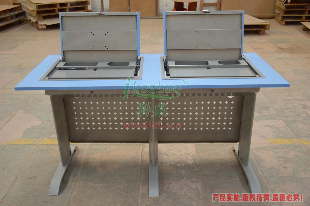科桌家具,翻轉(zhuǎn)電腦桌,雙人金屬腳架手動箱體翻轉(zhuǎn)電腦桌 科桌家具,翻轉(zhuǎn)電腦桌,雙人金屬腳架手動箱體翻轉(zhuǎn)電腦桌