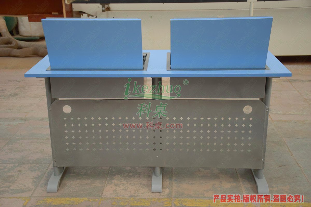 科桌家具,翻轉(zhuǎn)電腦桌,雙人金屬腳架手動箱體翻轉(zhuǎn)電腦桌 科桌家具,翻轉(zhuǎn)電腦桌,雙人金屬腳架手動箱體翻轉(zhuǎn)電腦桌